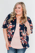 Never Been Better Floral Kimono- Navy