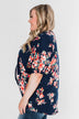 Never Been Better Floral Kimono- Navy