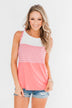 The Sweetest Thing Color Block Tank Top- Coral