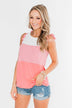 The Sweetest Thing Color Block Tank Top- Coral