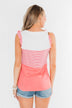 The Sweetest Thing Color Block Tank Top- Coral
