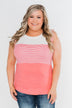 The Sweetest Thing Color Block Tank Top- Coral