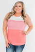 The Sweetest Thing Color Block Tank Top- Coral