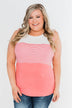 The Sweetest Thing Color Block Tank Top- Coral