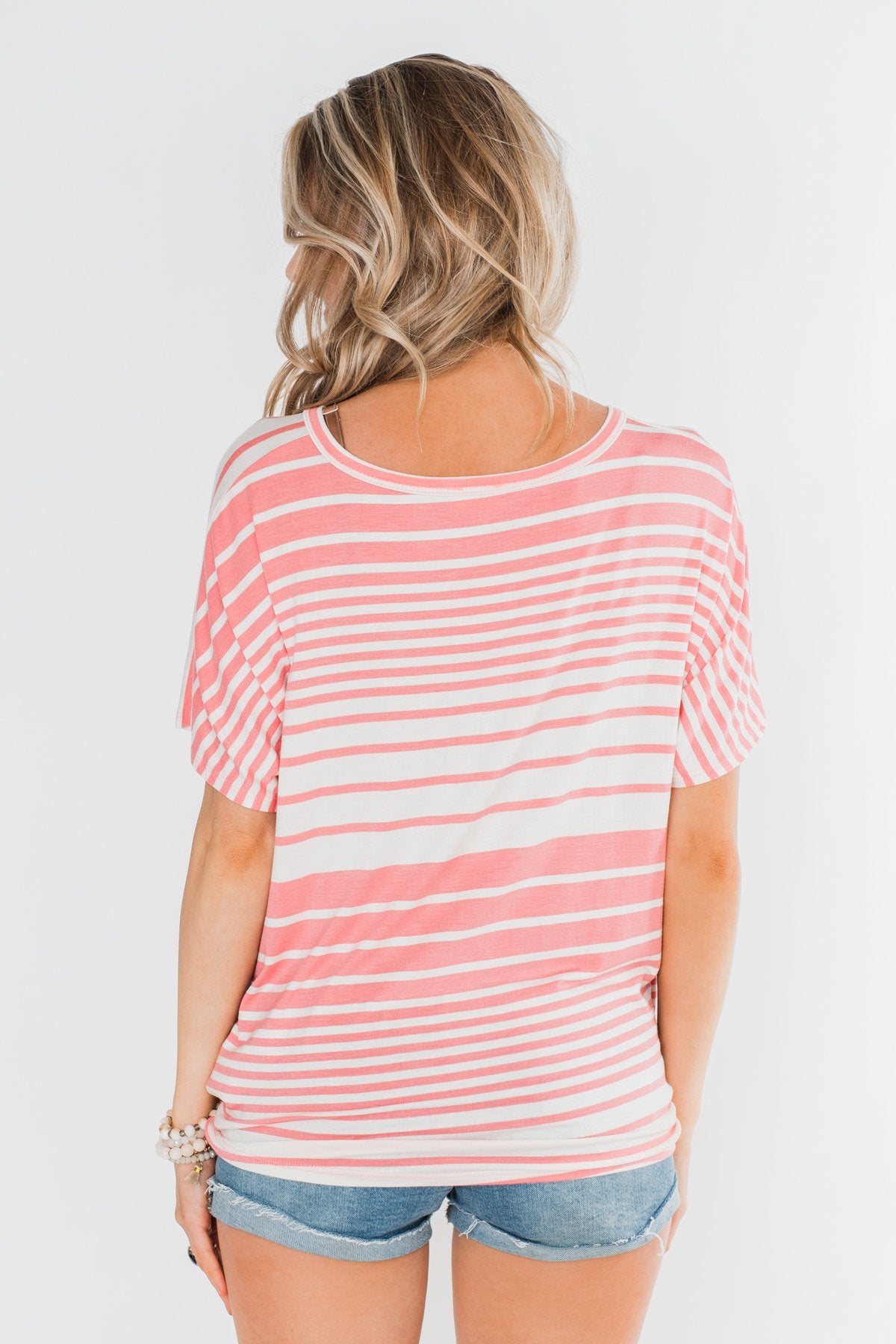 My Best Life Short Sleeve Dolman Top- Pink