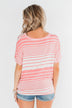 My Best Life Short Sleeve Dolman Top- Pink