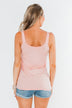 Front Lace Criss Cross Tank Top- Blush