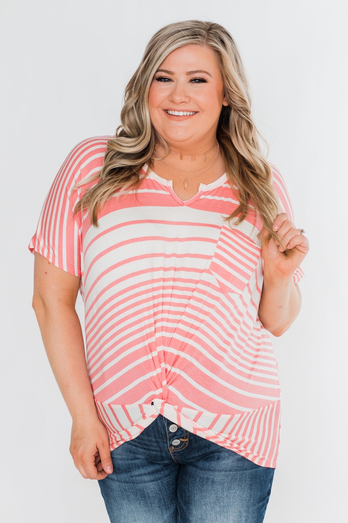 My Best Life Short Sleeve Dolman Top- Pink
