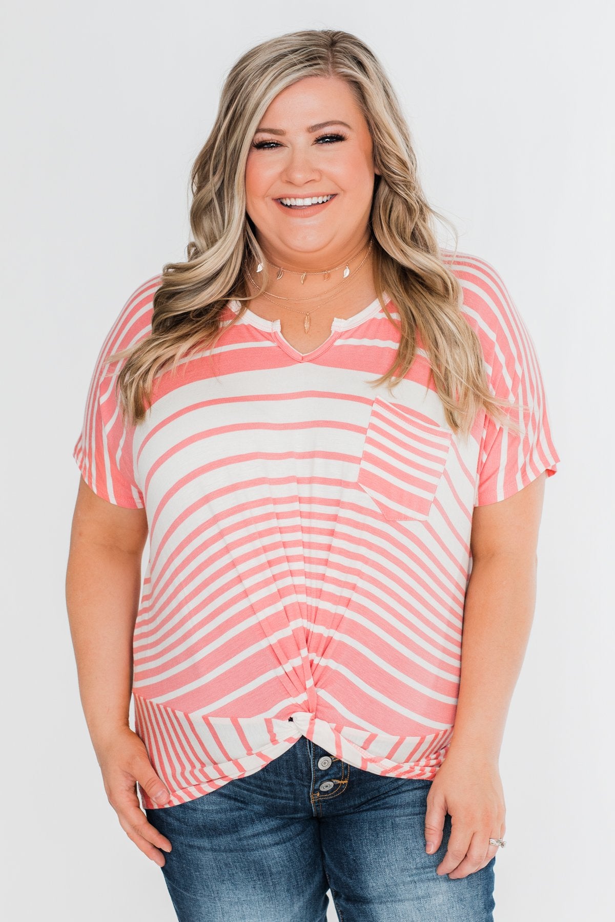 My Best Life Short Sleeve Dolman Top- Pink