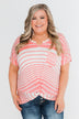 My Best Life Short Sleeve Dolman Top- Pink