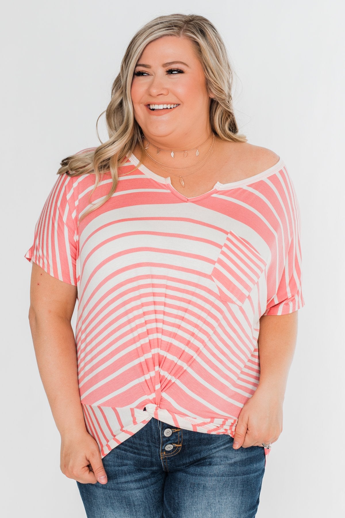 My Best Life Short Sleeve Dolman Top- Pink