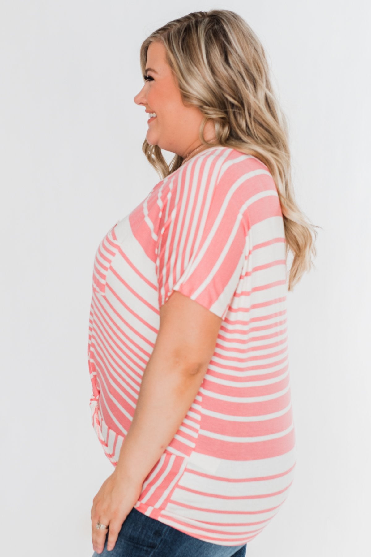 My Best Life Short Sleeve Dolman Top- Pink