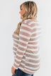 Just As You Are Striped Knit Top- Taupe