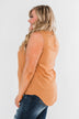 Larger Than Life Neck Tie Tank Top- Burnt Mustard