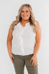 Always Had A Feeling Ruffled Tank Top- White