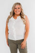 Always Had A Feeling Ruffled Tank Top- White