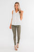 Always Had A Feeling Ruffled Tank Top- White