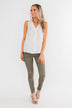 Always Had A Feeling Ruffled Tank Top- White