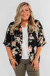See The Romance Floral Kimono- Black