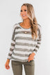 The Right Direction Striped Knitted Top- Olive