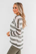The Right Direction Striped Knitted Top- Olive