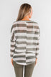 The Right Direction Striped Knitted Top- Olive