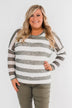 The Right Direction Striped Knitted Top- Olive