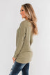 Simple As Can Be Knitted Top- Olive