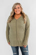 Simple As Can Be Knitted Top- Olive