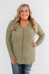 Simple As Can Be Knitted Top- Olive