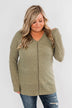 Simple As Can Be Knitted Top- Olive
