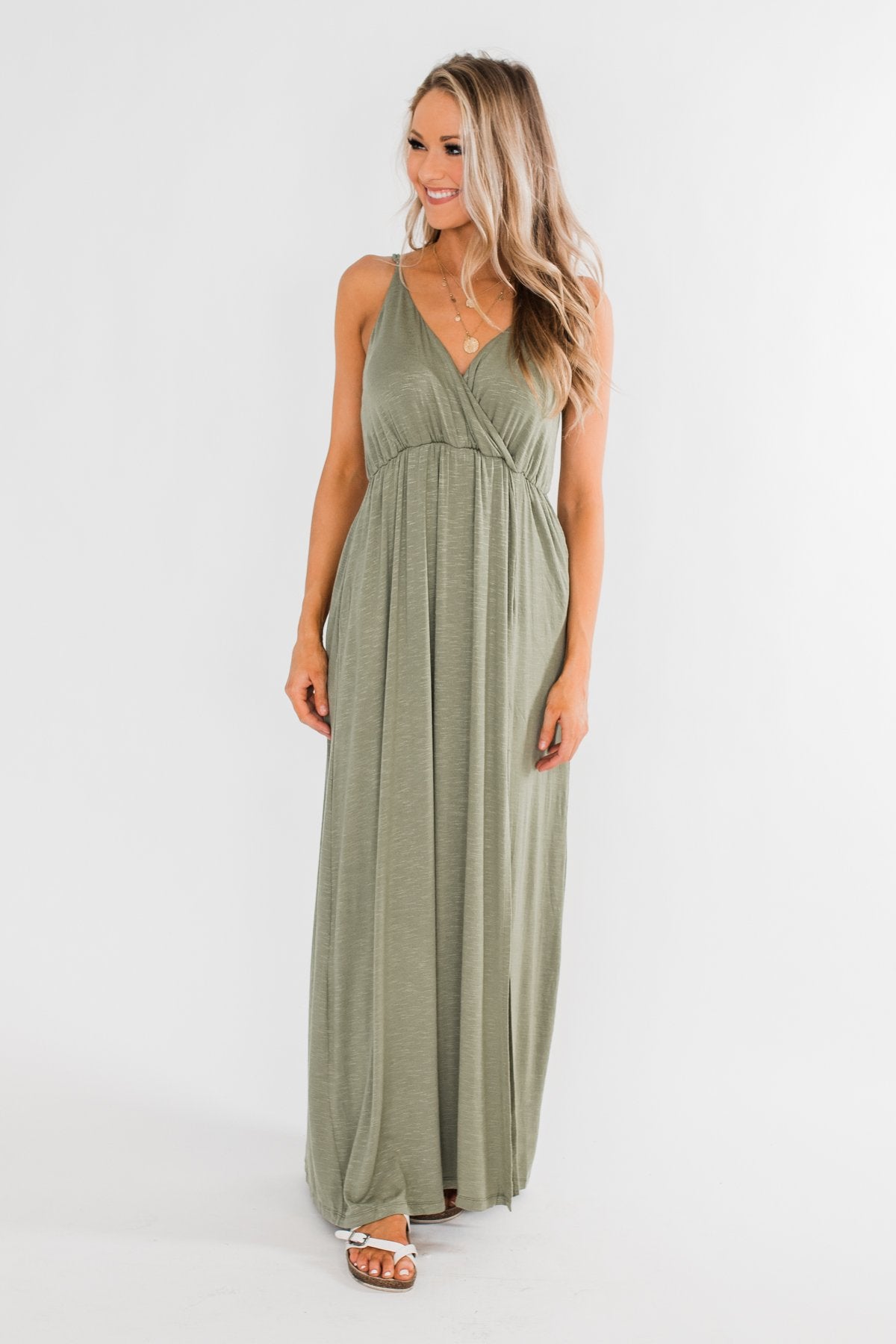 Next Right Step Maxi Dress- Olive
