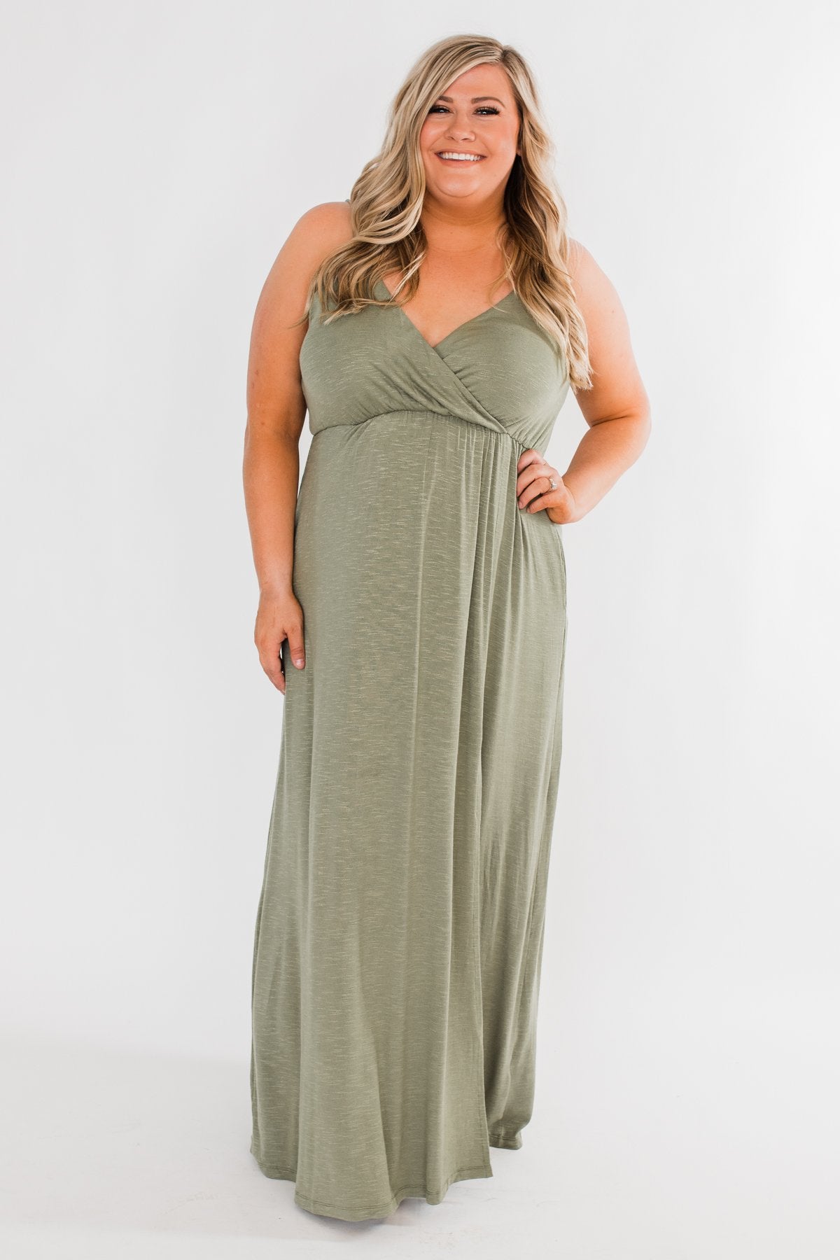Next Right Step Maxi Dress- Olive