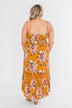 Drawn To You Floral Maxi Dress- Copper Yellow
