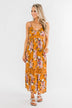 Drawn To You Floral Maxi Dress- Copper Yellow