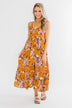 Drawn To You Floral Maxi Dress- Copper Yellow