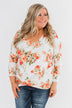 Lead Me In Love Floral Twist Top- Ivory