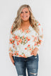 Lead Me In Love Floral Twist Top- Ivory