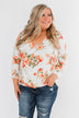 Lead Me In Love Floral Twist Top- Ivory