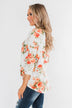 Lead Me In Love Floral Twist Top- Ivory