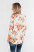Lead Me In Love Floral Twist Top- Ivory