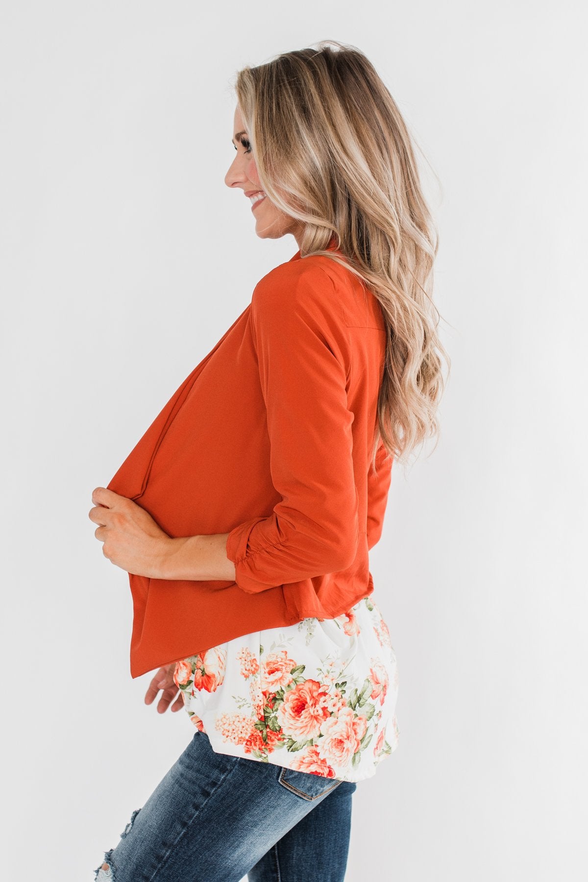 Pretty & Professional Blazer- Burnt Orange