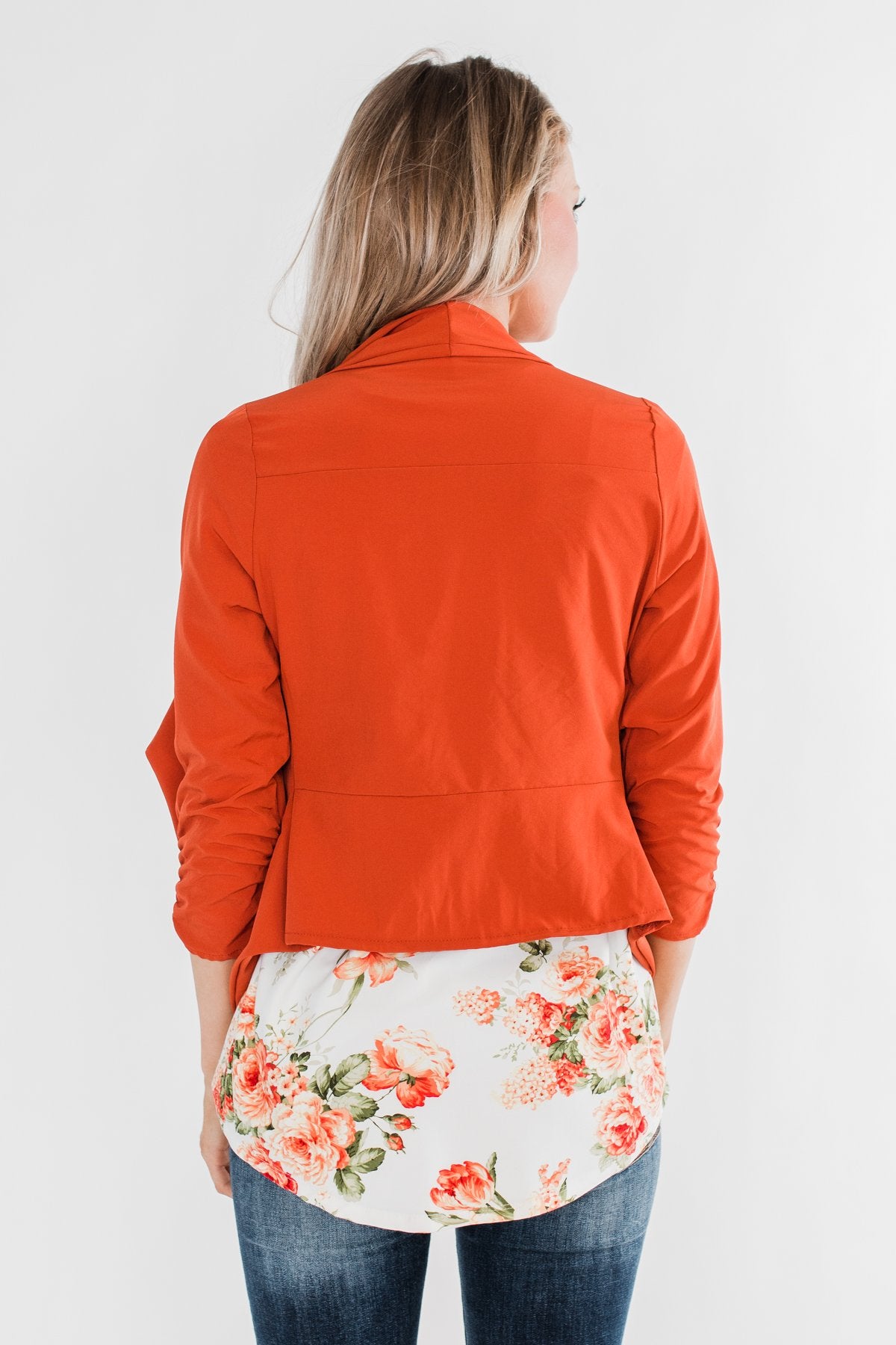 Pretty & Professional Blazer- Burnt Orange