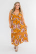 Drawn To You Floral Maxi Dress- Copper Yellow