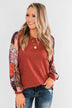 All To Myself Long Sleeve Top- Rust