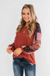 All To Myself Long Sleeve Top- Rust