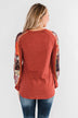 All To Myself Long Sleeve Top- Rust