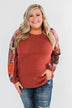 All To Myself Long Sleeve Top- Rust