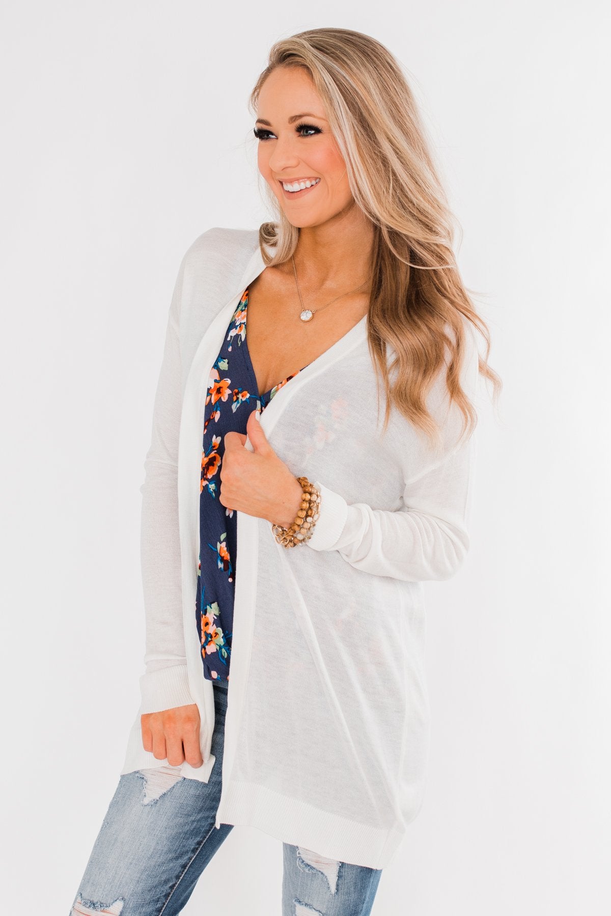 Simply Perfect Cardigan- White