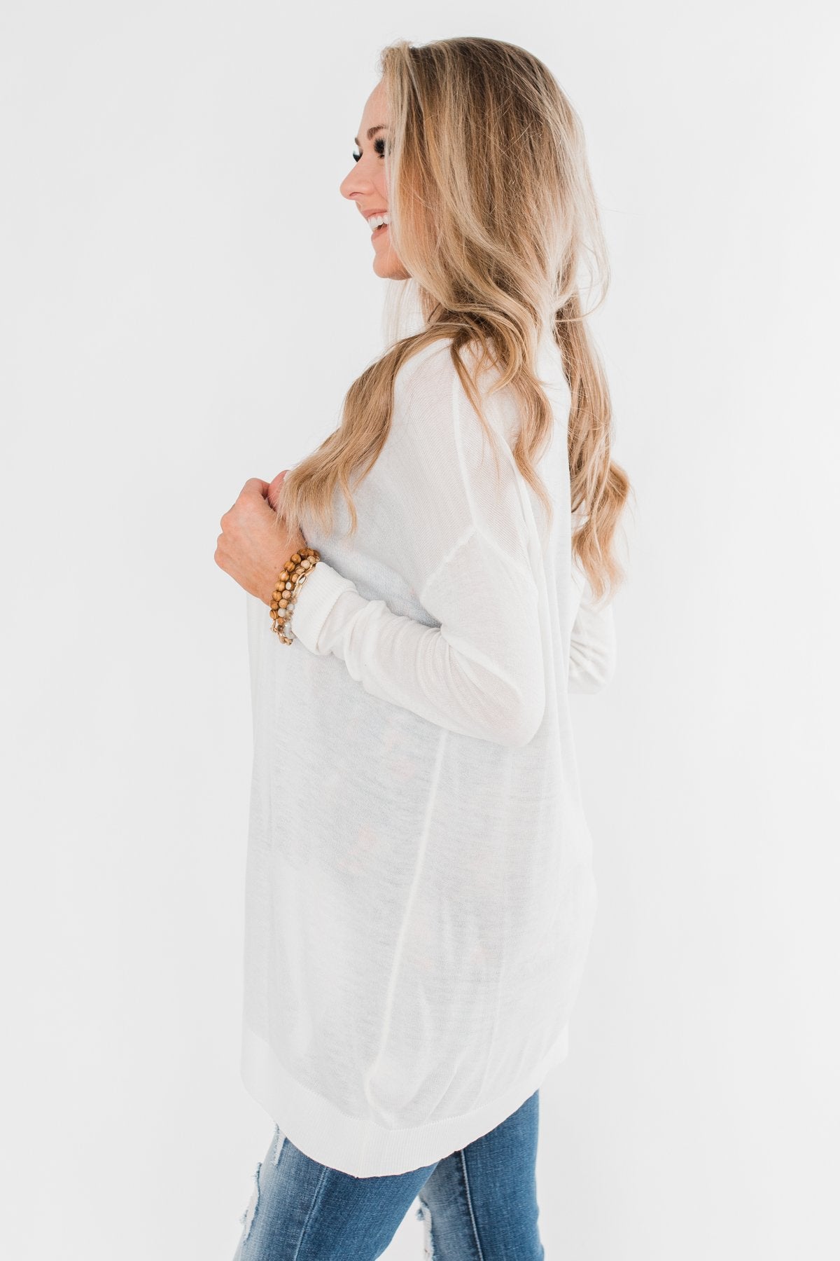 Simply Perfect Cardigan- White